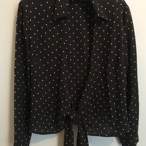 Ann Taylor Petite Black Blouse size Small
